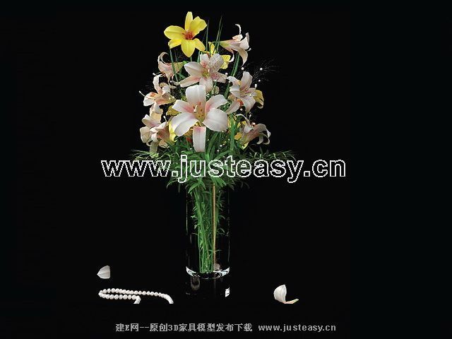 装饰瓶百合花-模型首页-建e网-中国室内设计资源平台