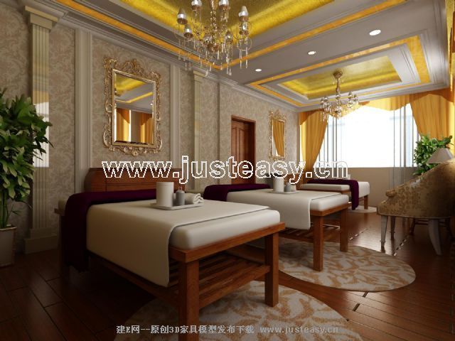 <em>女子会所</em>--精油护理3d模型下载[id:44756]_建e