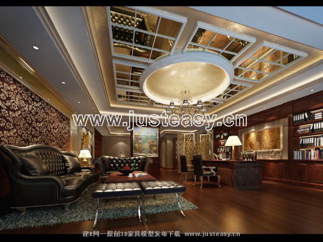 <em>欧式</em>办公室3d<em>模型</em>下载[id:66666]_建E<em>模型</em>网_