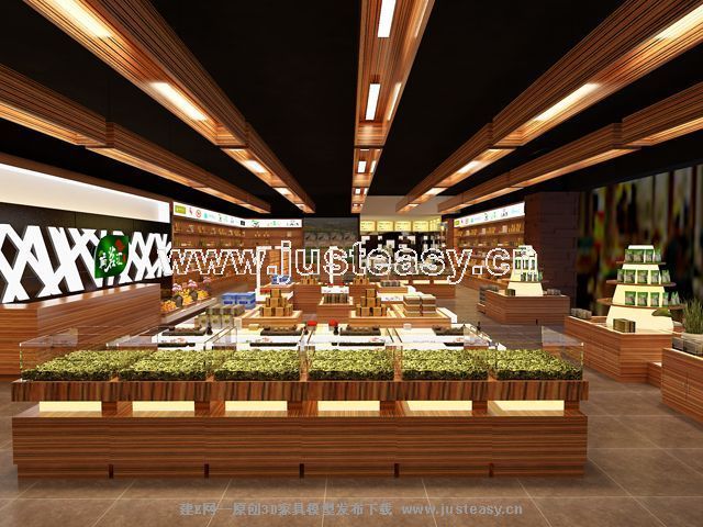 现代茶叶店专卖店3d模型下载[id:66914]_建e模