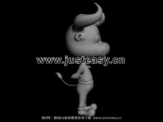 卡通牛3d模型下载[id:67229]_建e模型网_建e网_室内设计装修资源平台
