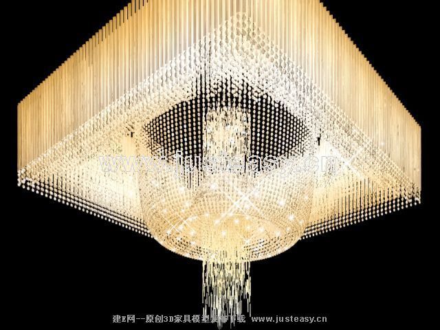 现代水晶吊灯3d模型下载[id:67865]