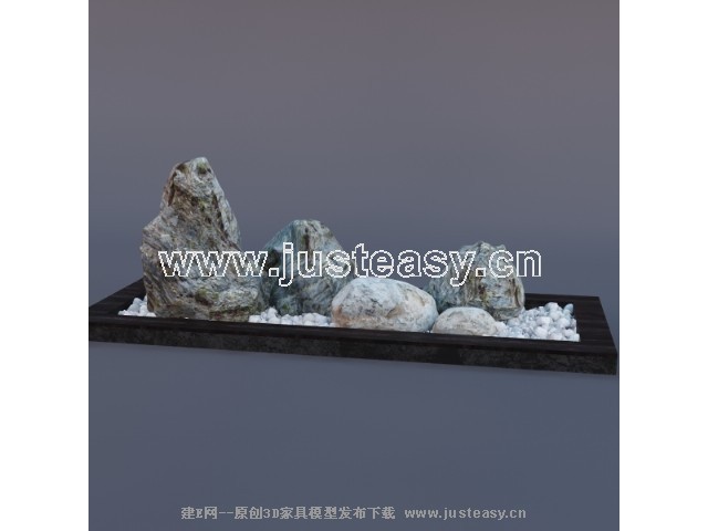 室内景观石3d模型下载[id:69352]_建E模型网_