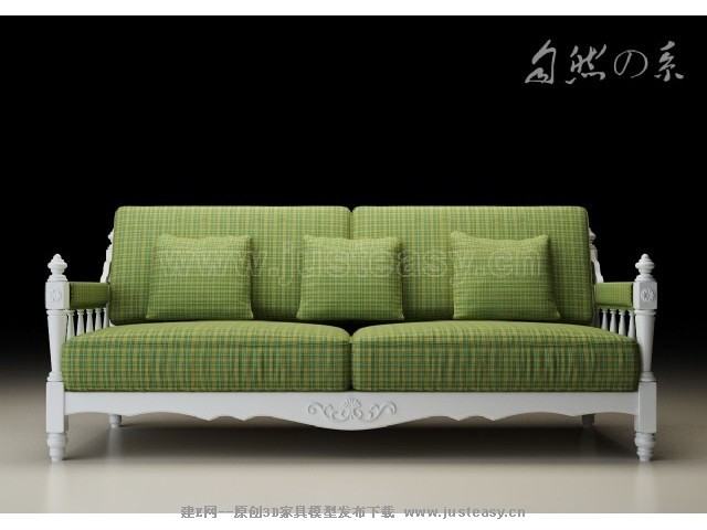 欧式田园沙发3d模型下载[id:72769]_建E模型网