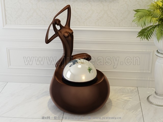 抽象女人体雕塑陈设3d模型下载[id:73929]_建