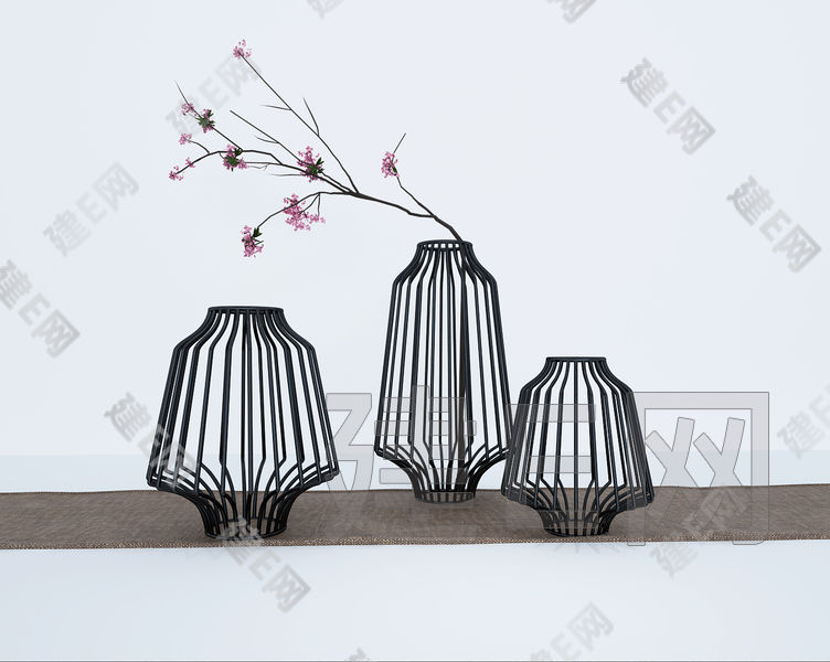 现代新中式简约装饰品花瓶3d模型下载[id:902