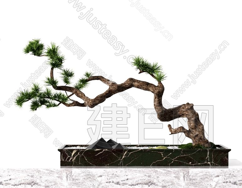 中式松树盆景[模型id:216060]