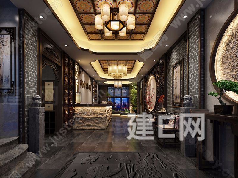 新中式足疗养生馆美容院足疗大厅spa餐饮娱乐