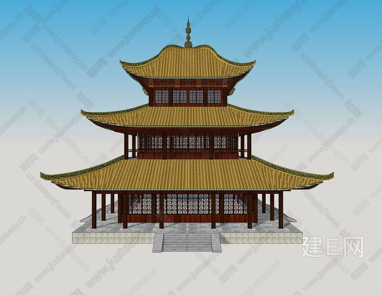 古建筑岳阳楼[模型id:3381]