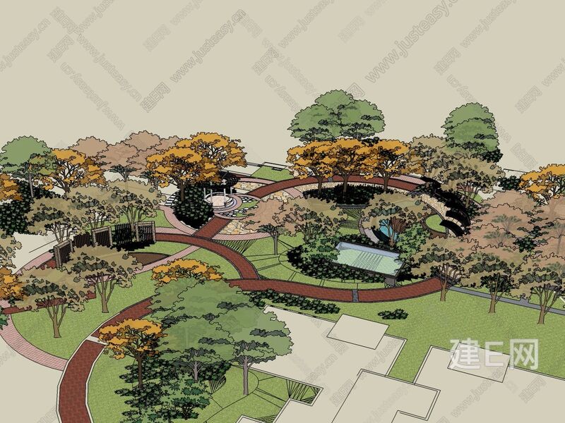 公园景观sketchup模型