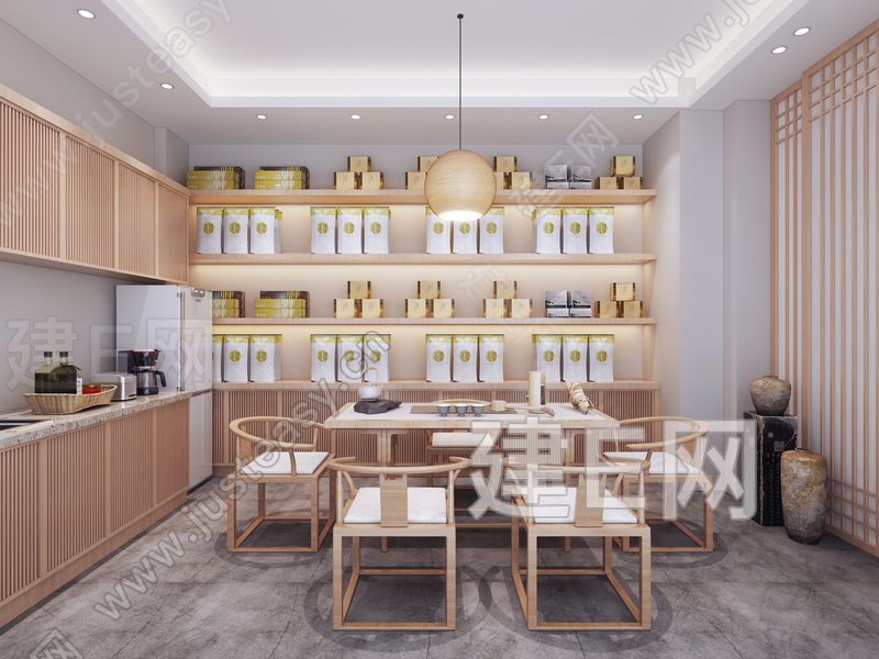 新中式茶叶店茶室[模型id:300685]