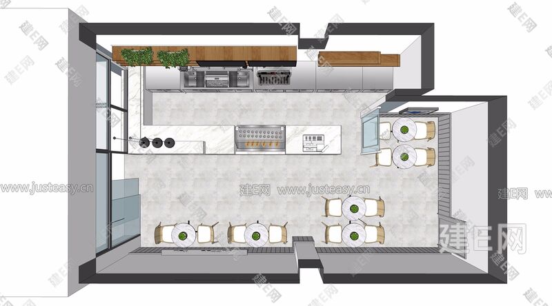 奶茶店sketchup模型