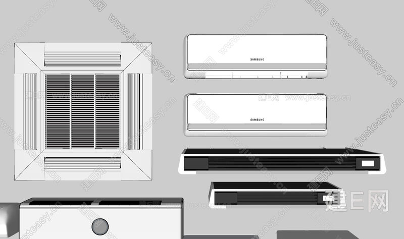 现代空调模型组合[模型id:16451]