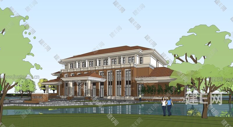 su模型首页 建筑 商业建筑 欧式风格办公接待中心设计方案[模型id