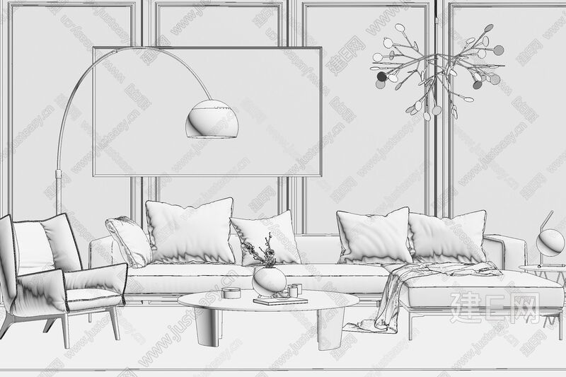 现代沙发组合sketchup模型