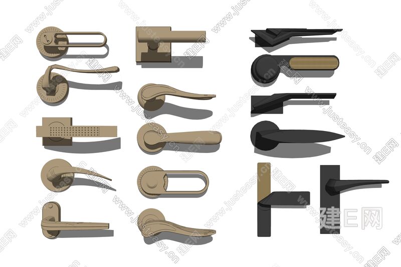现代简约门拉手sketchup模型
