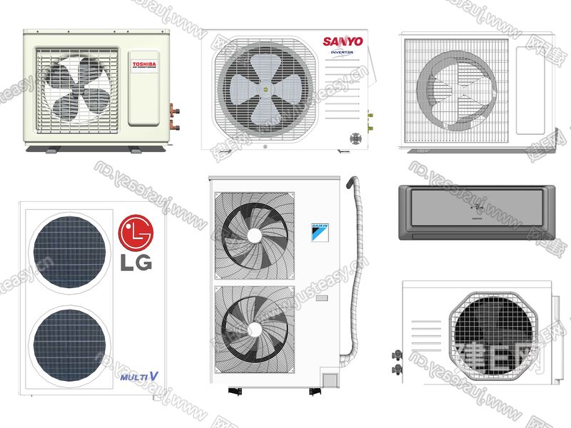 现代空调外机组合sketchup模型