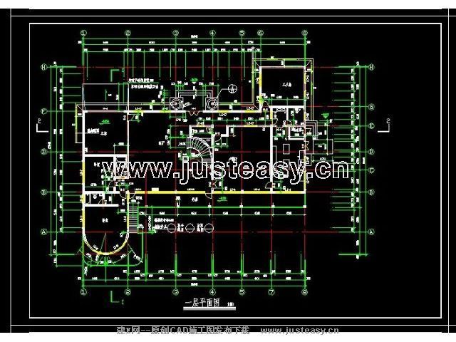 豪华别墅建筑施工图CAD图纸下载[id:492]_建E