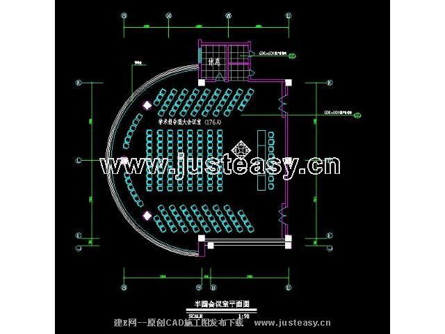 市政府办公楼多个会议室平面图CAD图纸下载