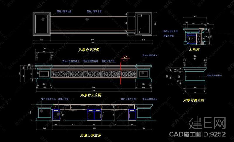 服务台 接待台 收银台 cad大样图_cad全套设计图下载