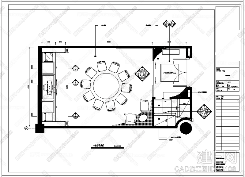 某星级酒店包厢|cad施工图|[图纸id:13108]