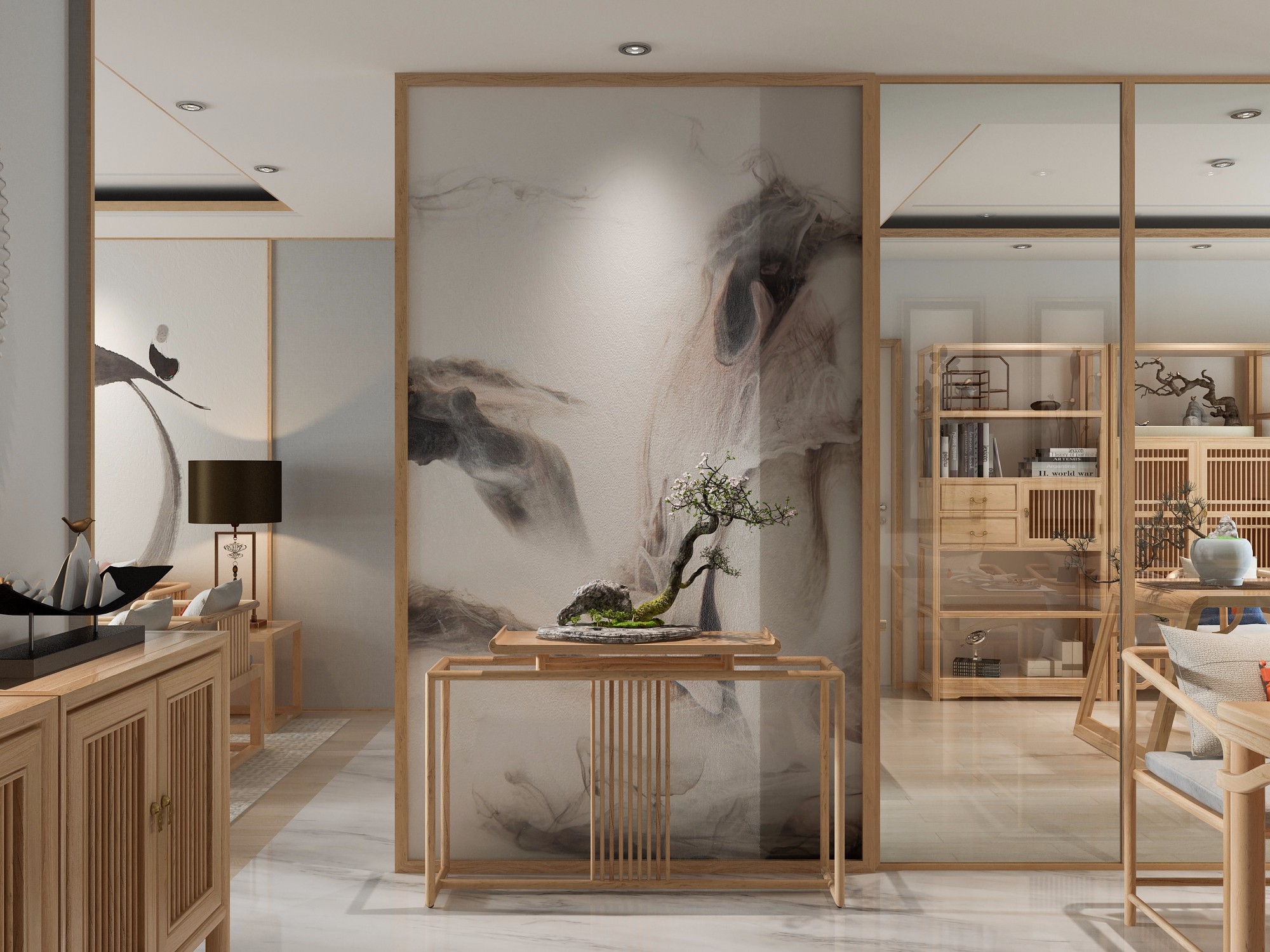 禅意新中式家具表现