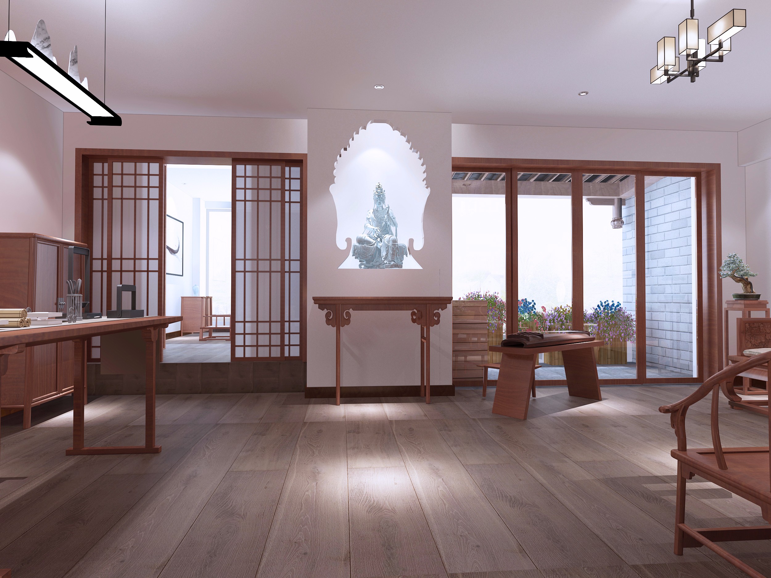 新中式禅意 - 效果图作品交流区 - 建E分享交流平台 - 建E室内设计网