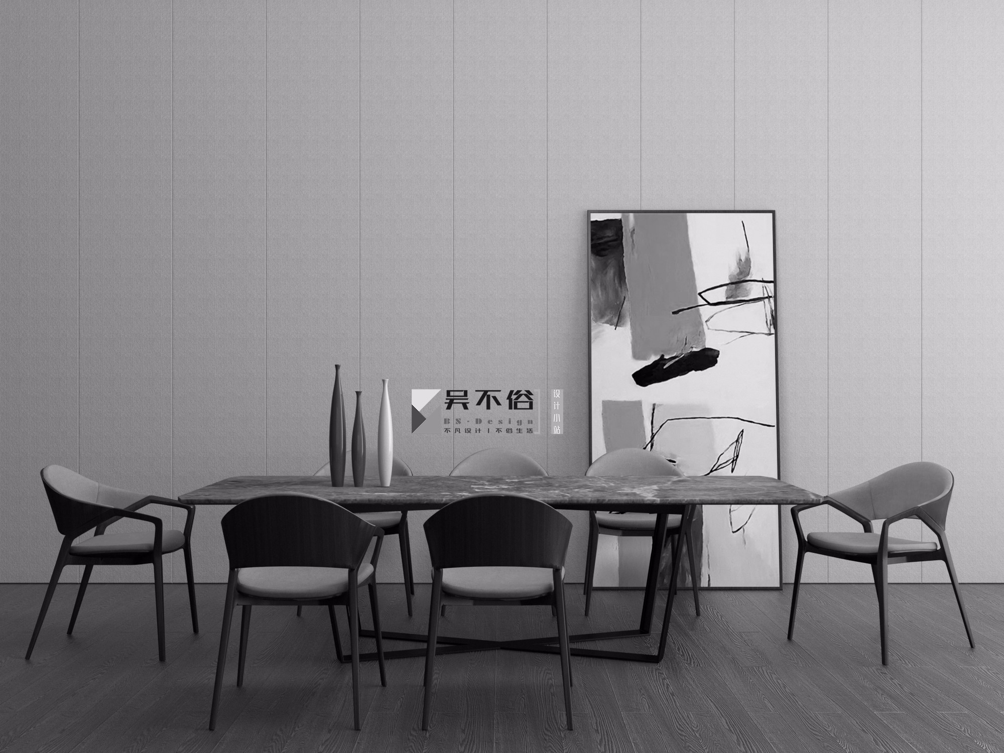 现代轻奢餐厅组合 - 效果图交流区-建e室内设计网