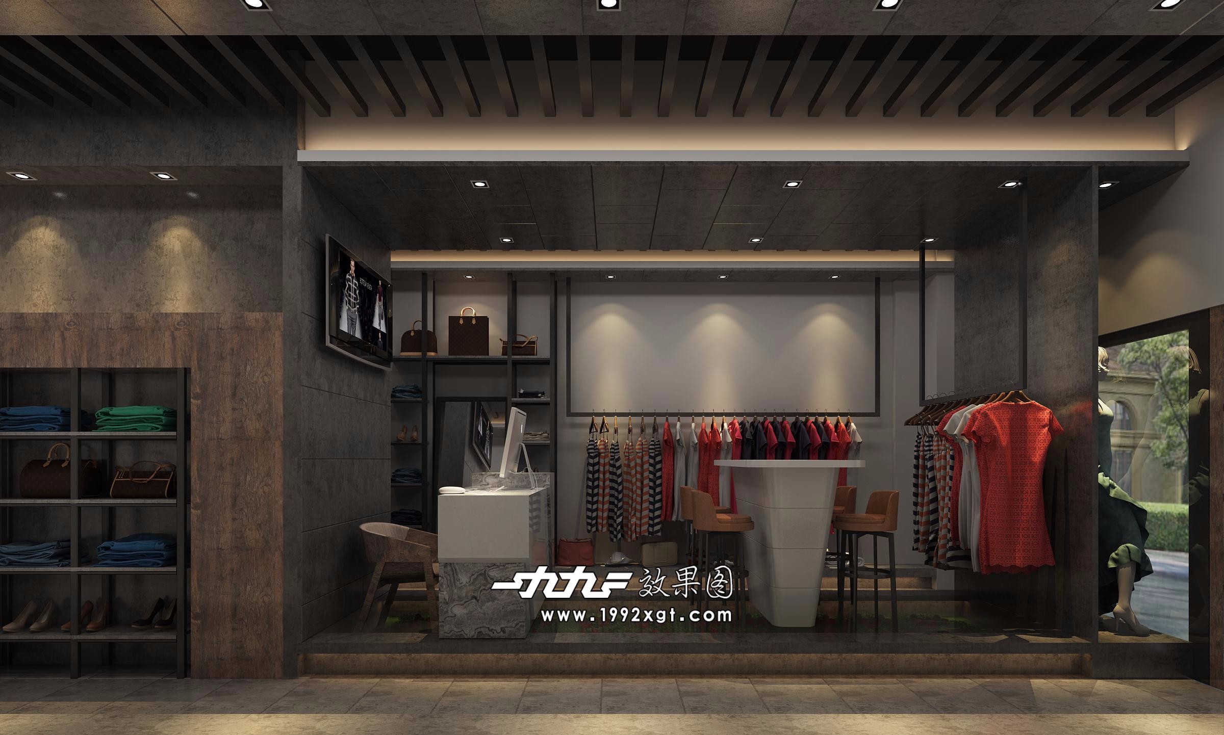 服装店案例 - 效果图交流区-建e室内设计网