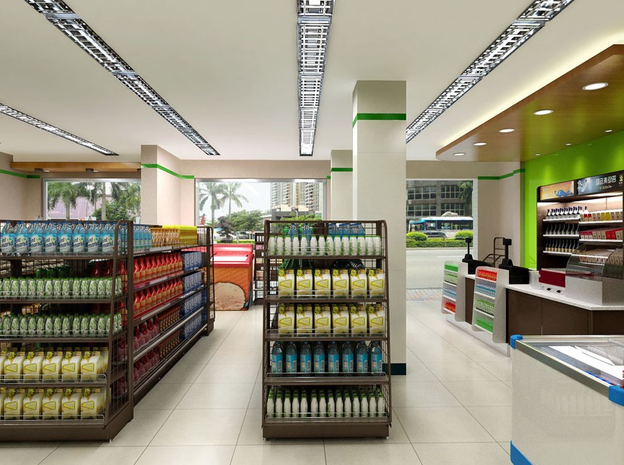 超市 商店 建筑 百货 副食品 菜市 生活用品 货架 购物 饼干区 饮料区