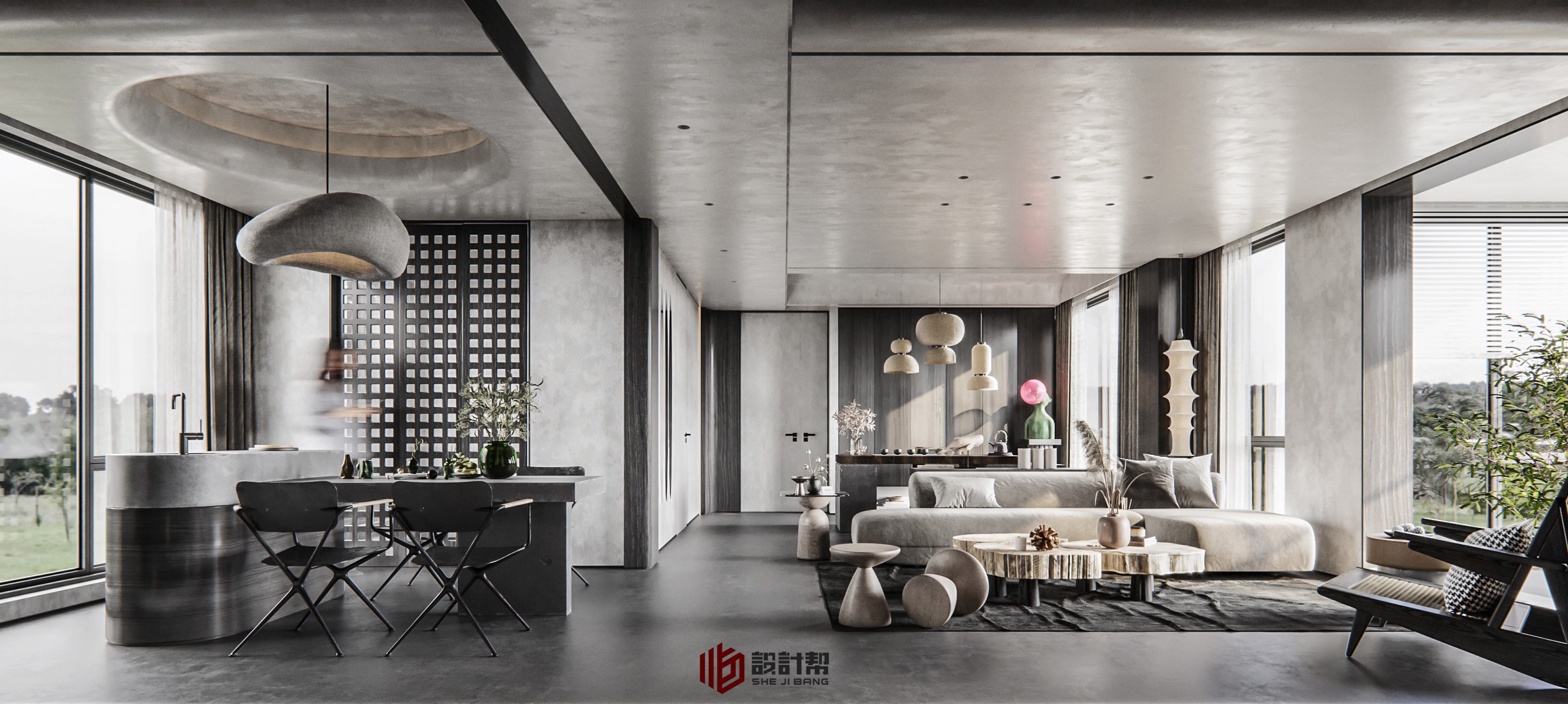 现代侘寂风格整套方案 - 效果图交流区-建e室内设计网