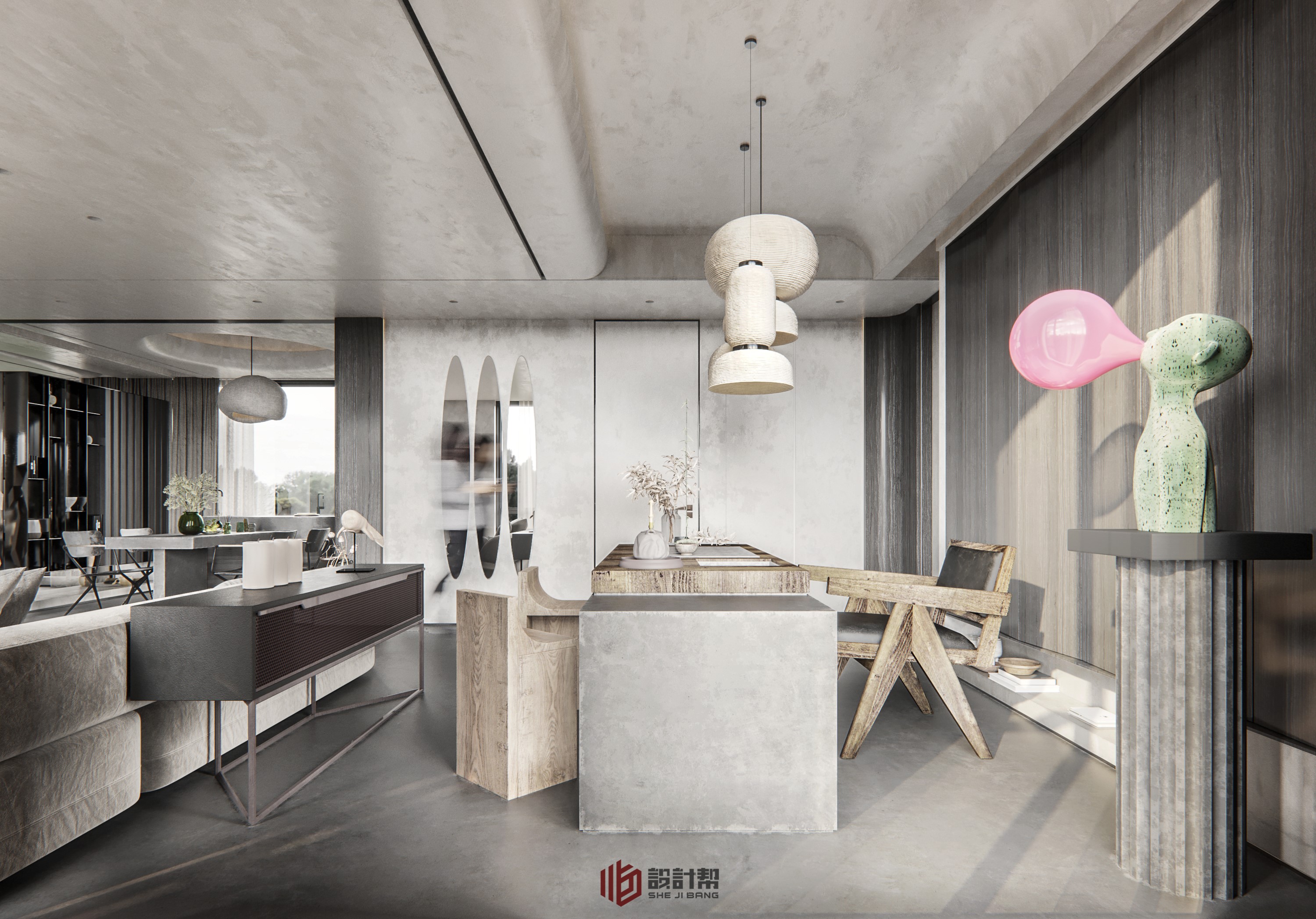 现代侘寂风格整套方案 - 效果图交流区-建e室内设计网