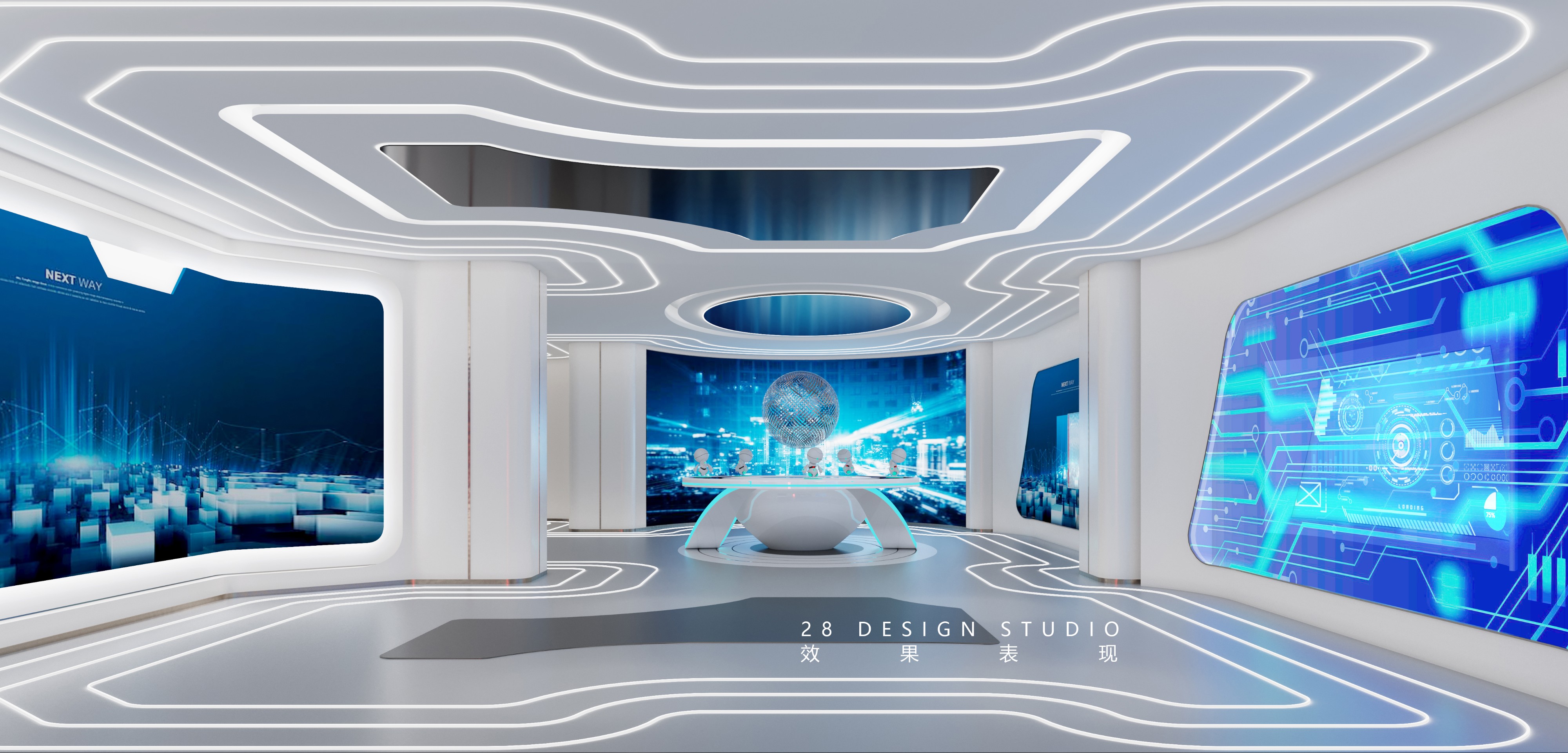 现代科技感展厅 - 效果图交流区-建e室内设计网
