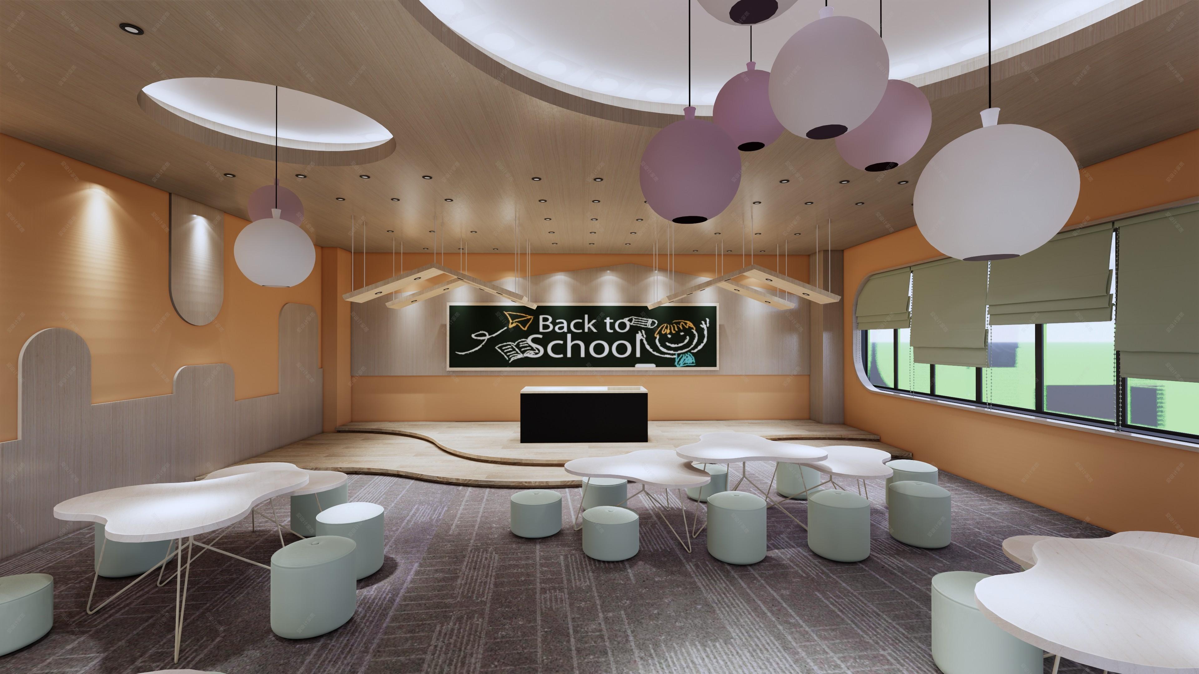 现代儿童教室 - 效果图交流区-建e室内设计网