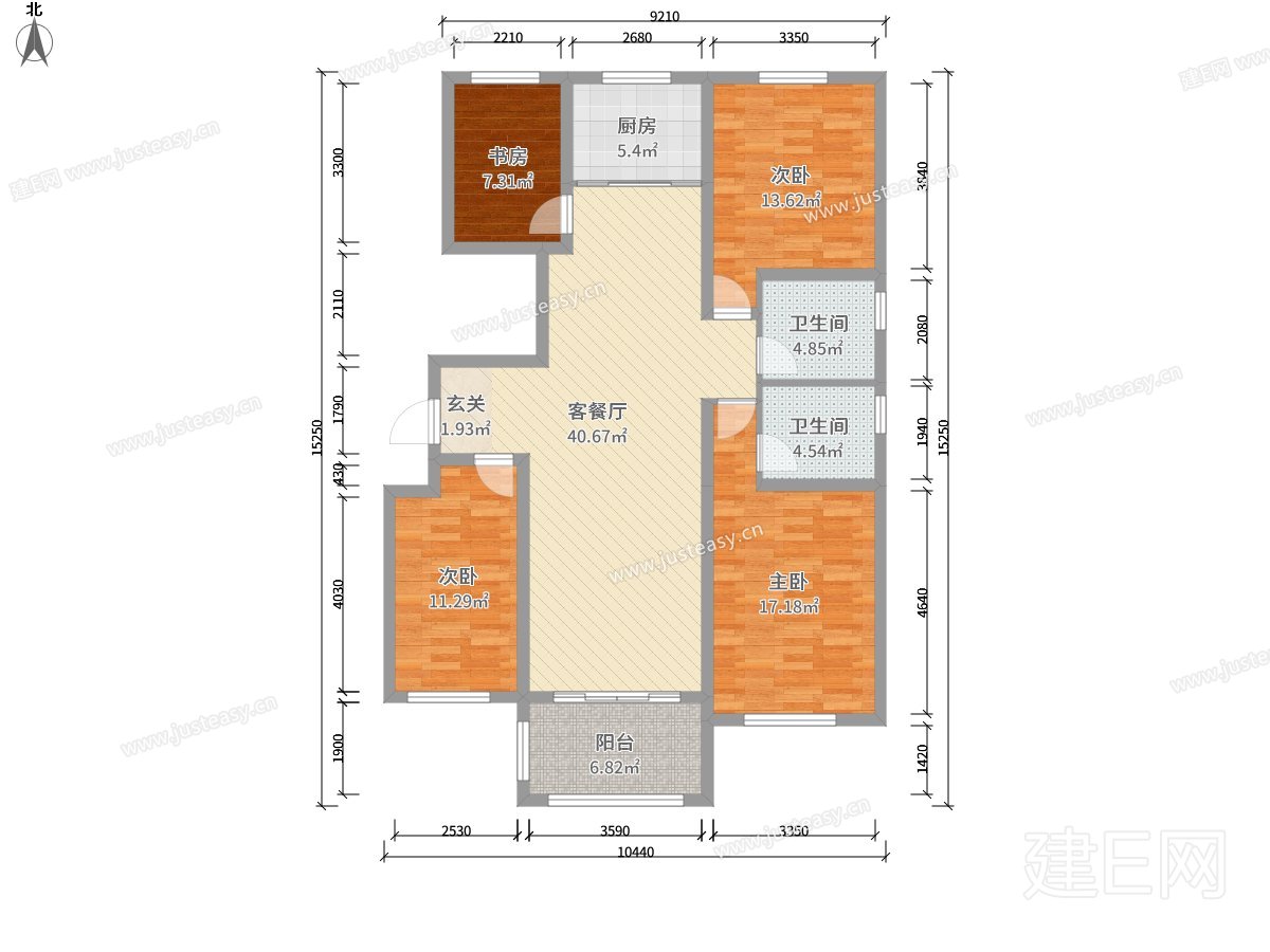 星光和园4室2厅2卫1厨 星光和园 其他户型图方案 山东省聊城建筑面积