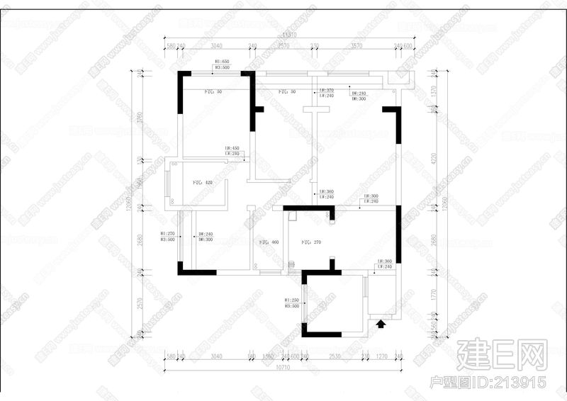 水映金沙cad户型图_cad室内装修图免费下载_cad图库