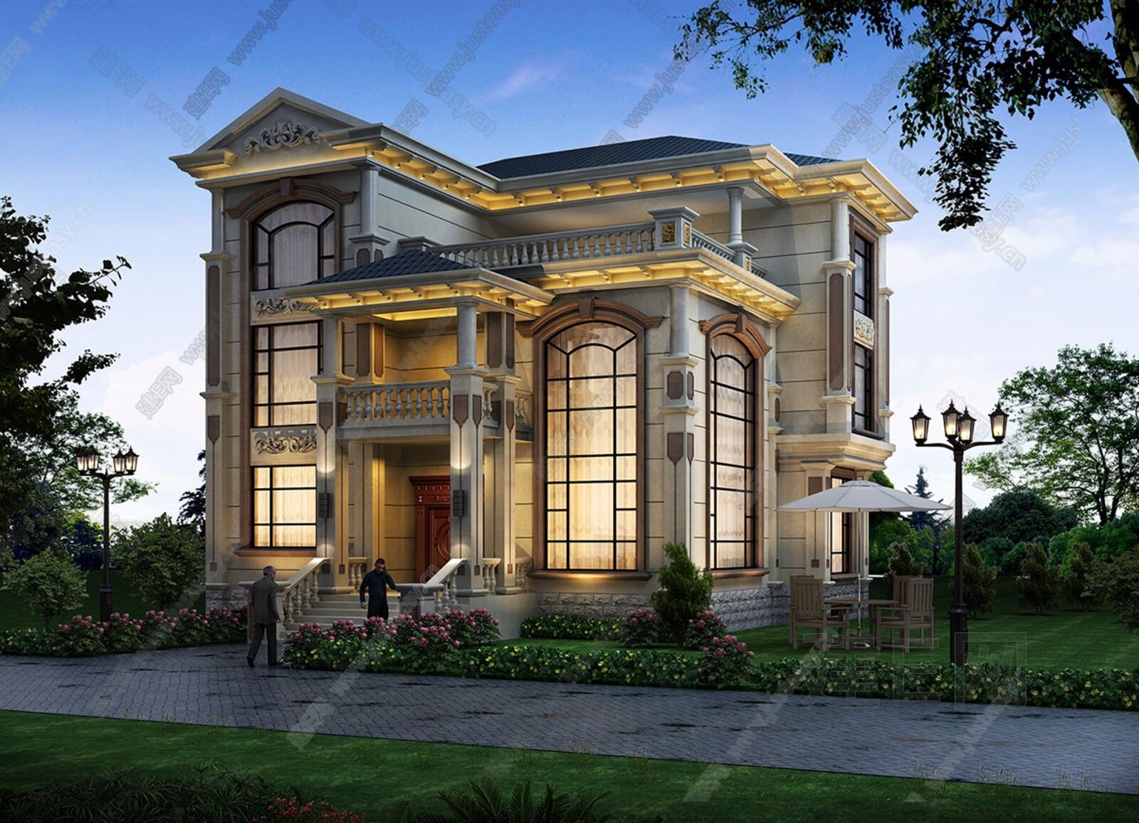 欧式别墅建筑景观[模型id:163307]