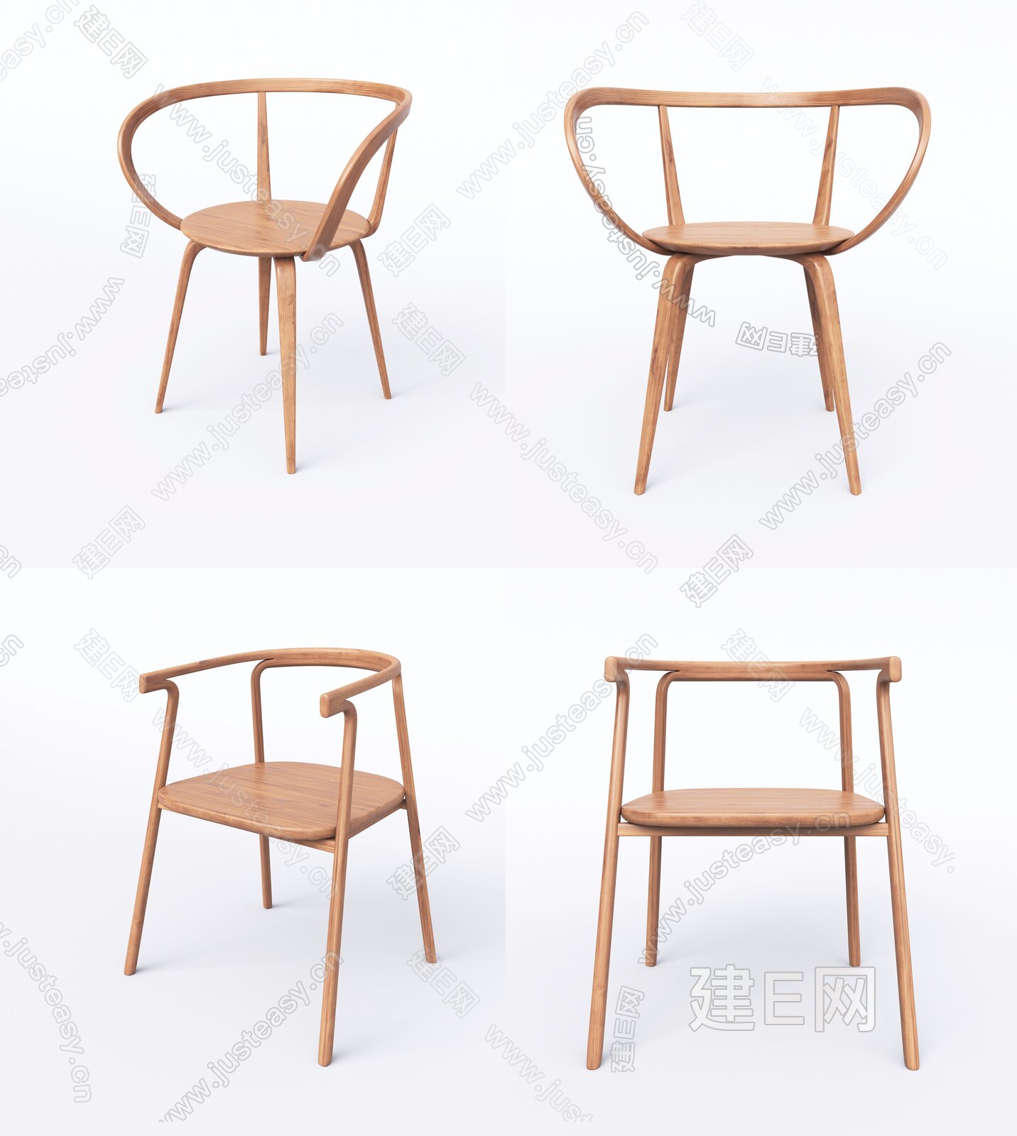 现代实木椅子[模型id:227377]