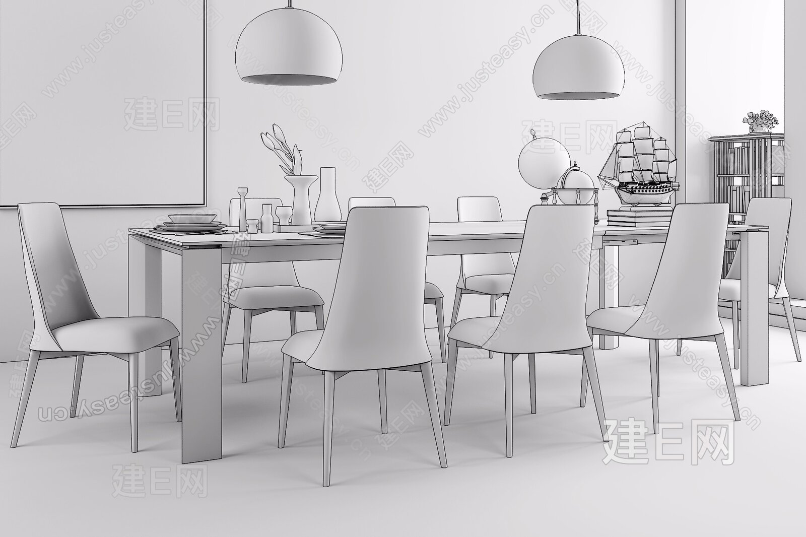 意大利 calligaris 现代餐桌椅[模型id:231777]