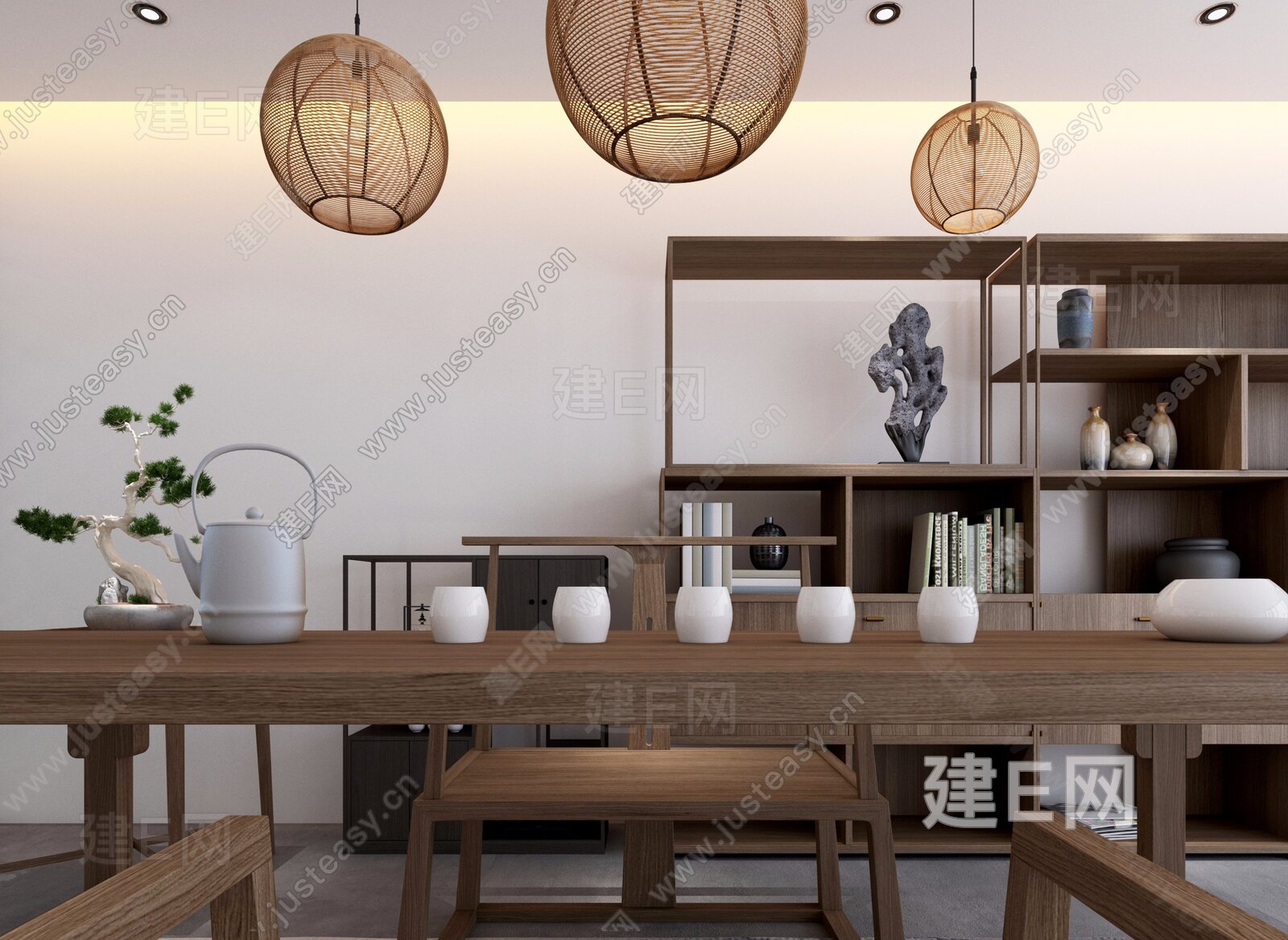 u 禅意 新中式茶室3d模型