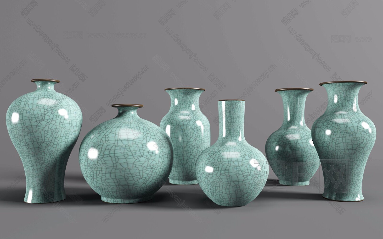 新中式陶瓷花瓶罐子组合