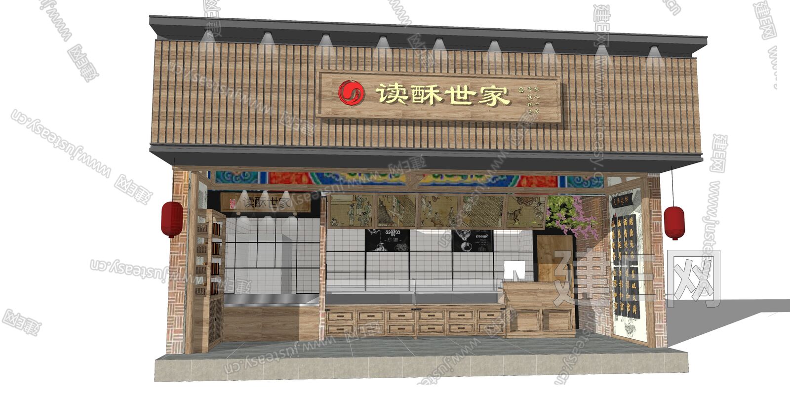 中式店面sketchup模型