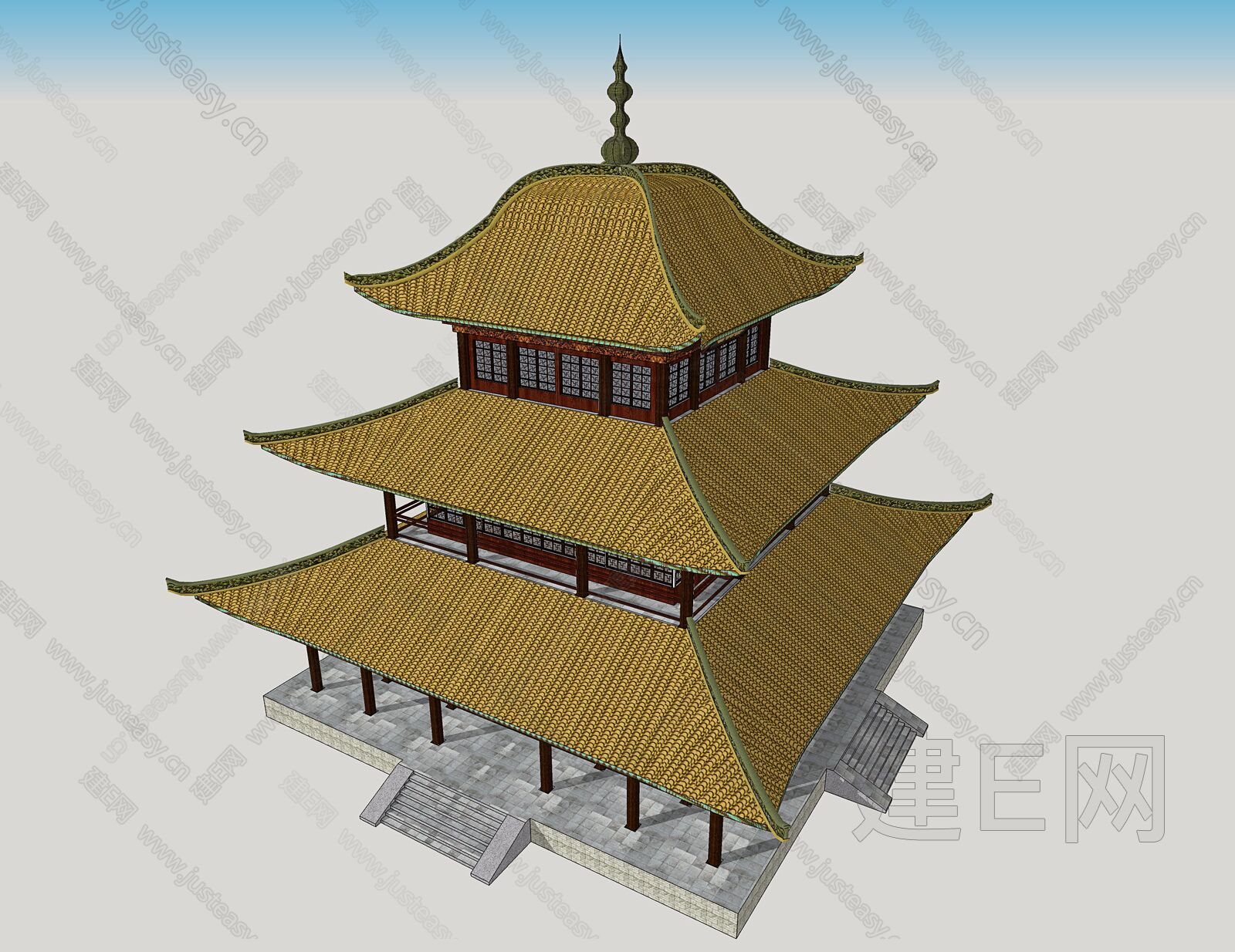 古建筑岳阳楼[模型id:3381]