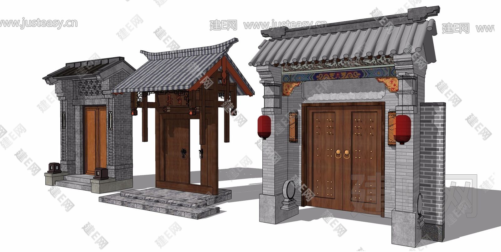 大门垂花门[模型id:4019]