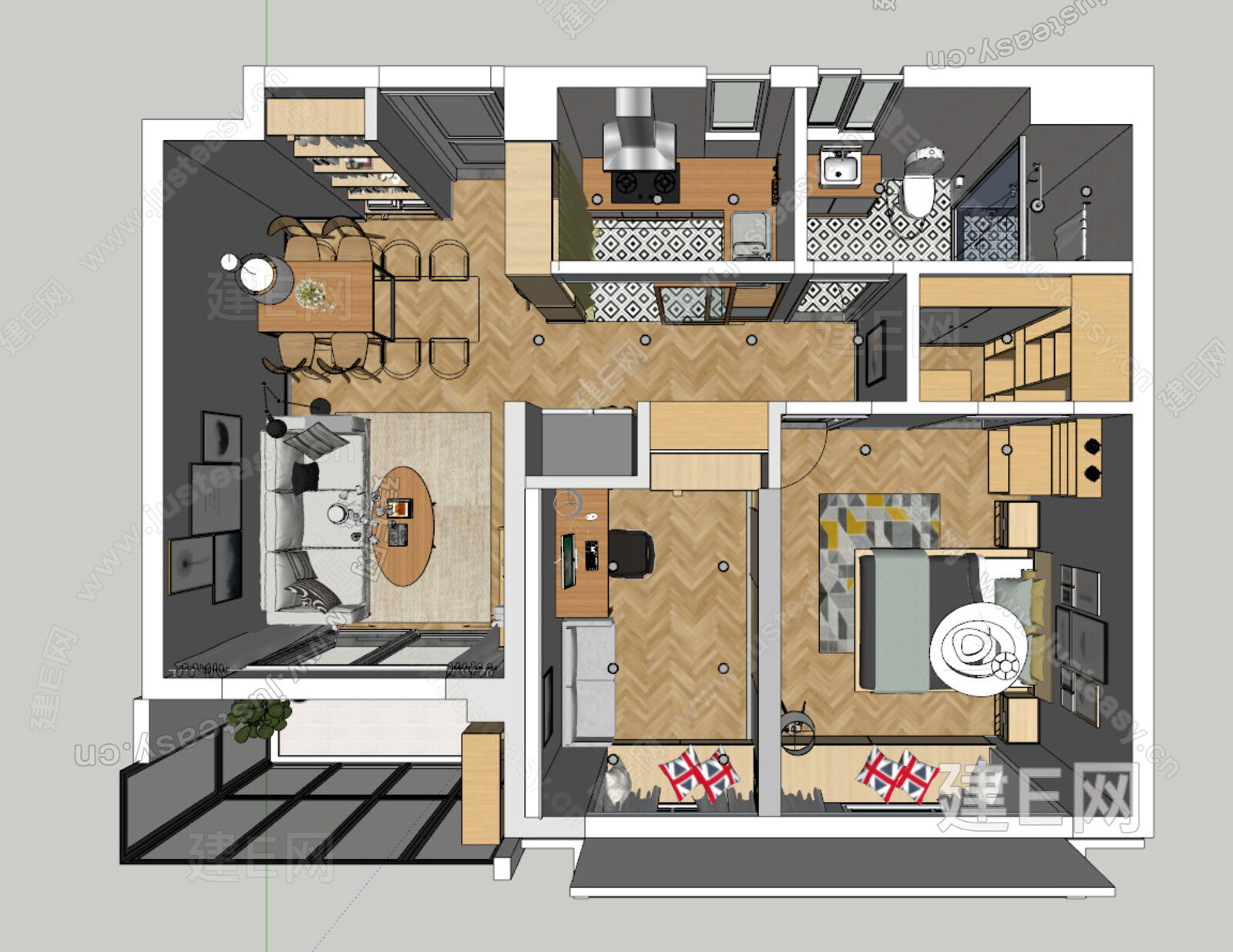 现代家装-sketchup模型_sketchup模型库_建e室内设计!