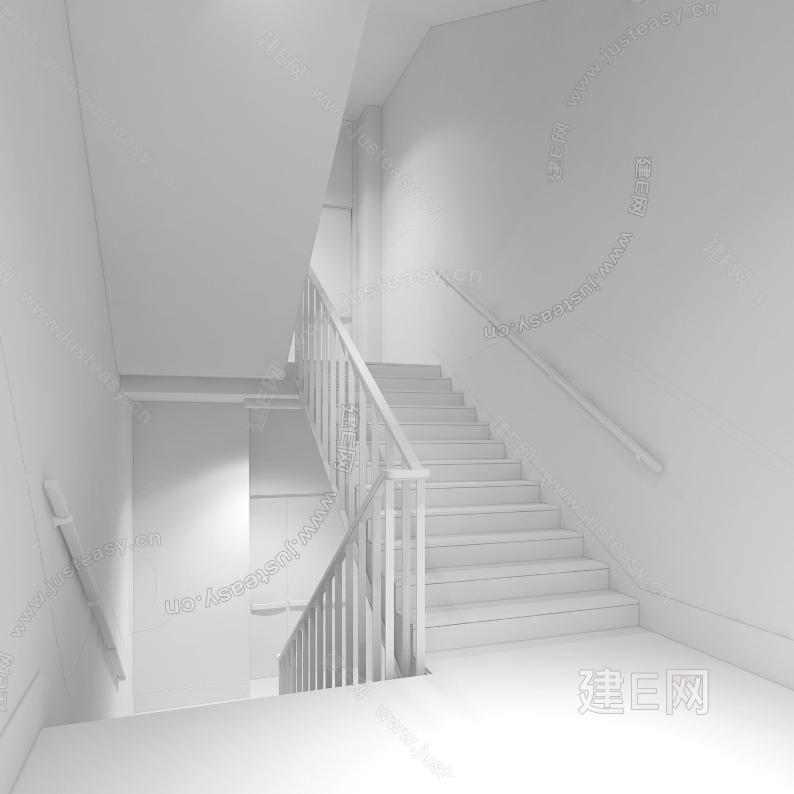 现代楼梯间3d模型