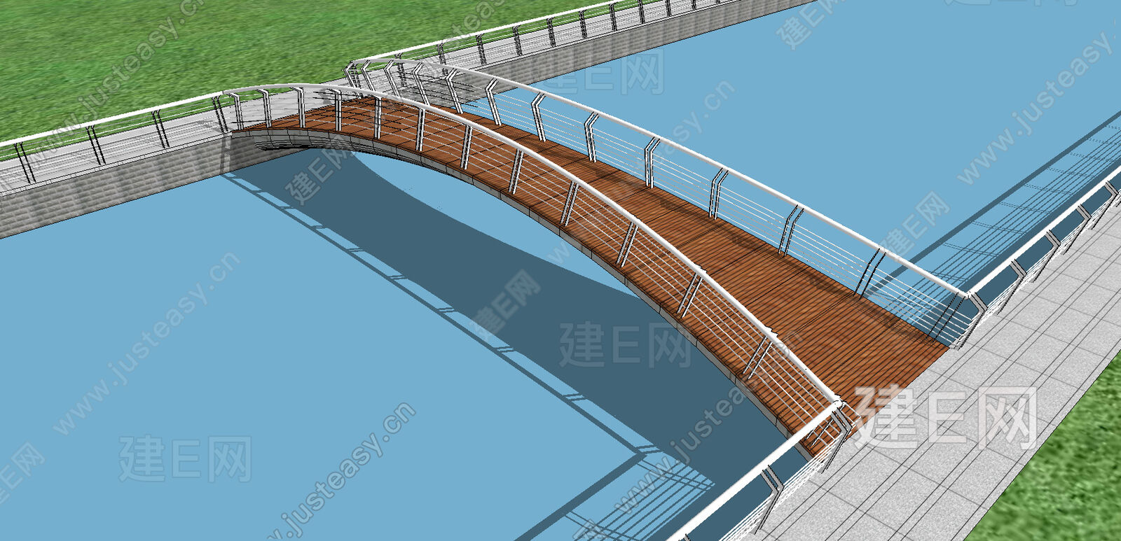 现代拱桥sketchup模型
