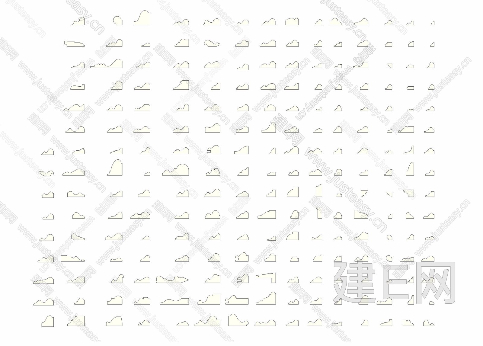 su模型首页 室内 构件五金 石膏线 线条脚线法线角线剖面线条[模型id