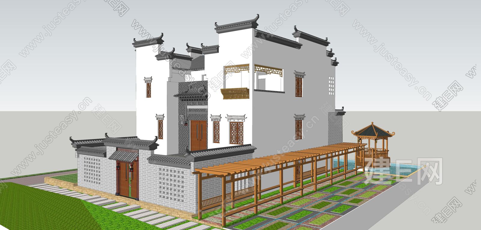 徽派建筑su模型