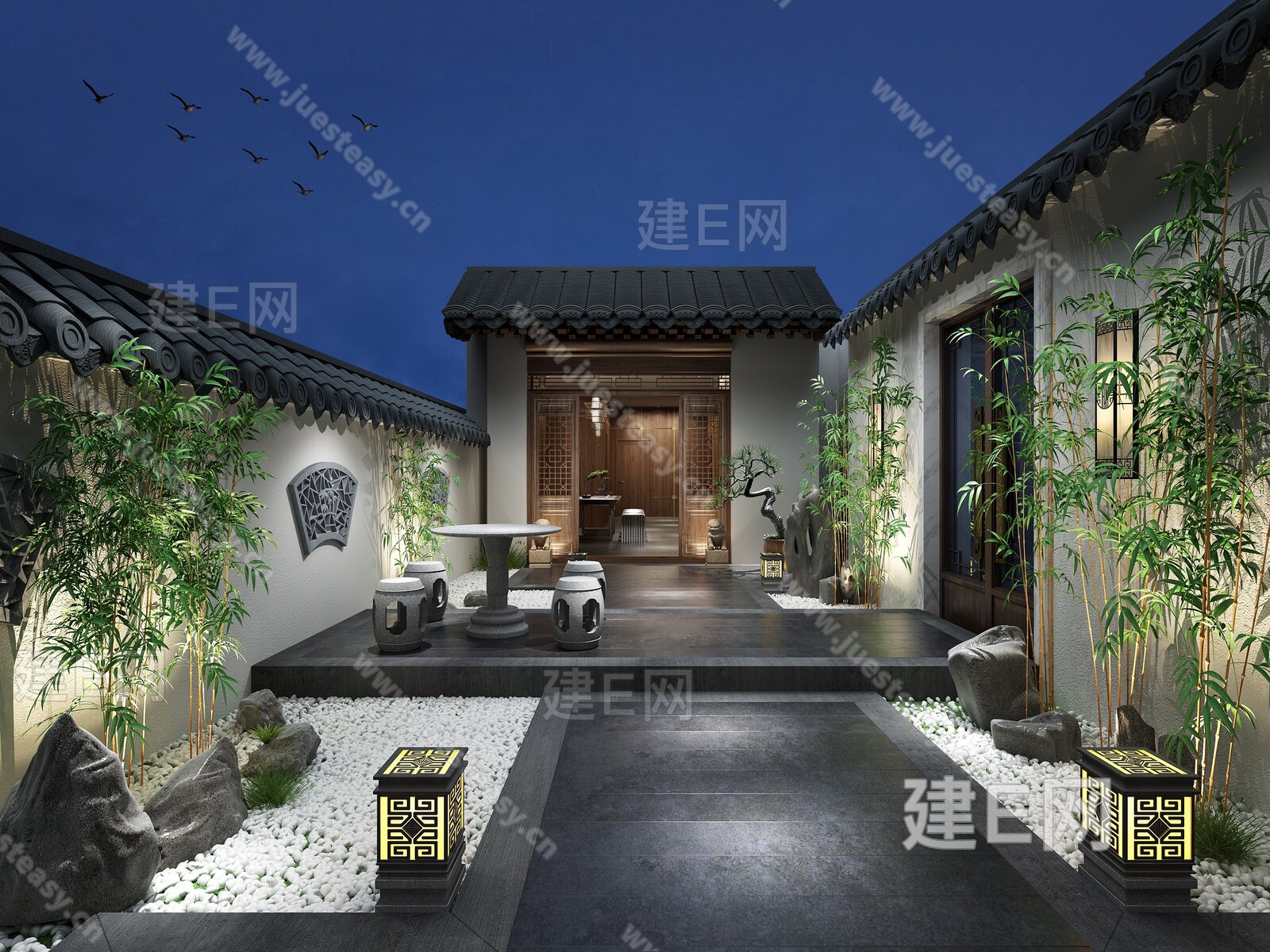 新中式庭院景观茶室[模型id:322554]
